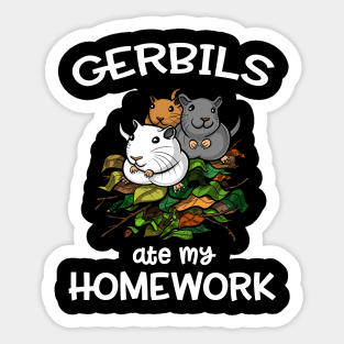 Gerbils Ate My Homework Mouse Pet Student Sticker